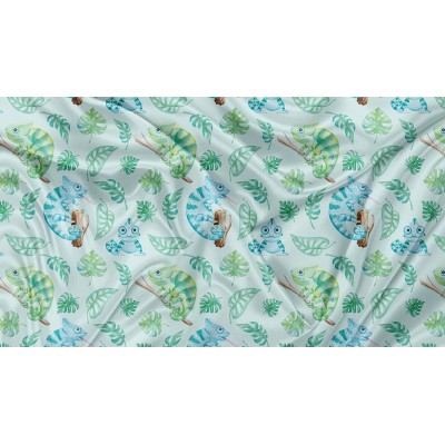 Printed Cuddle Minky Caméléon Tropical - PRINT IN QUEBEC IN OUR WORKSHOP